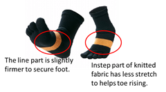 Phiten 5-Toe Walking Support Socks 25~27cm